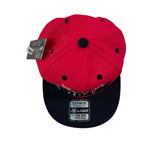 Chicago Bulls Hat Red & Black Snapback Cap Leader Of Generation Apparel One Size - Picture 2 of 5